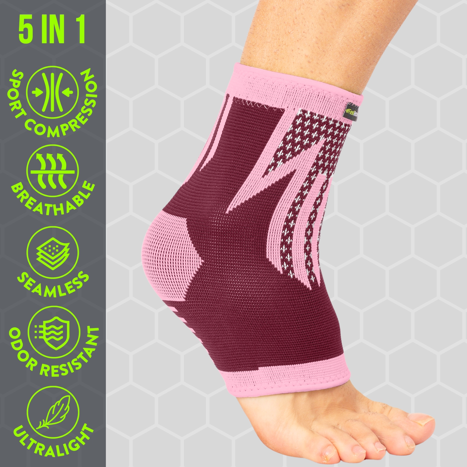 Ankle Compression Sleeve Pink