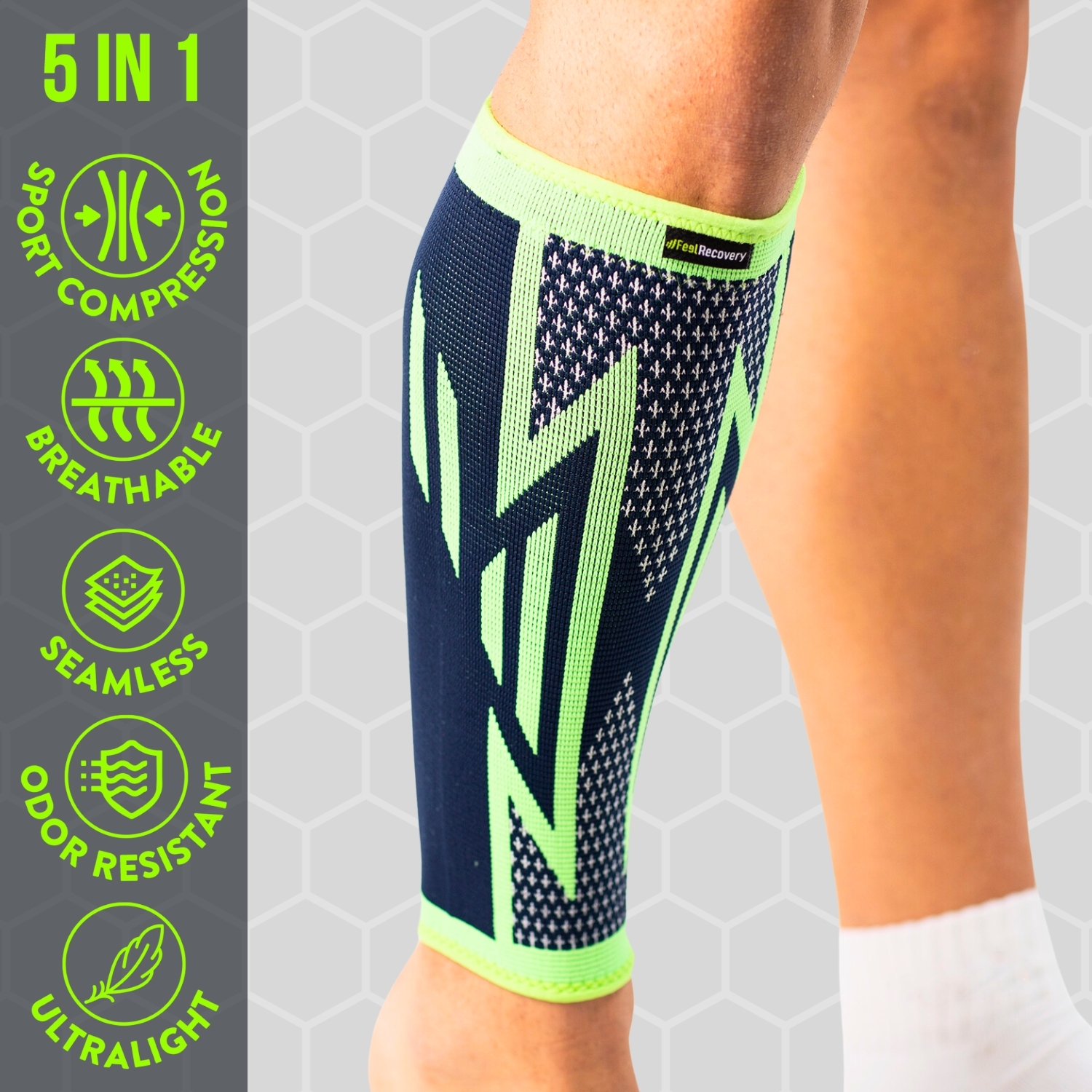 Calf Compression Sleeve green