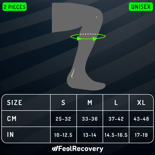 Size chart Calf Compression Sleeve