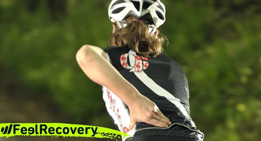 What are the most common types of lower back and lumbar injuries and pain in cyclists?