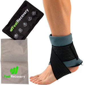 Reusable Gel Ice Packs for Ankle & Foot with Compression Band