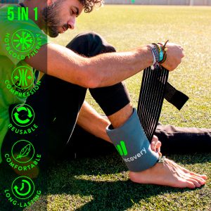 Reusable Gel Ice Packs for Ankle & Foot with Compression Band
