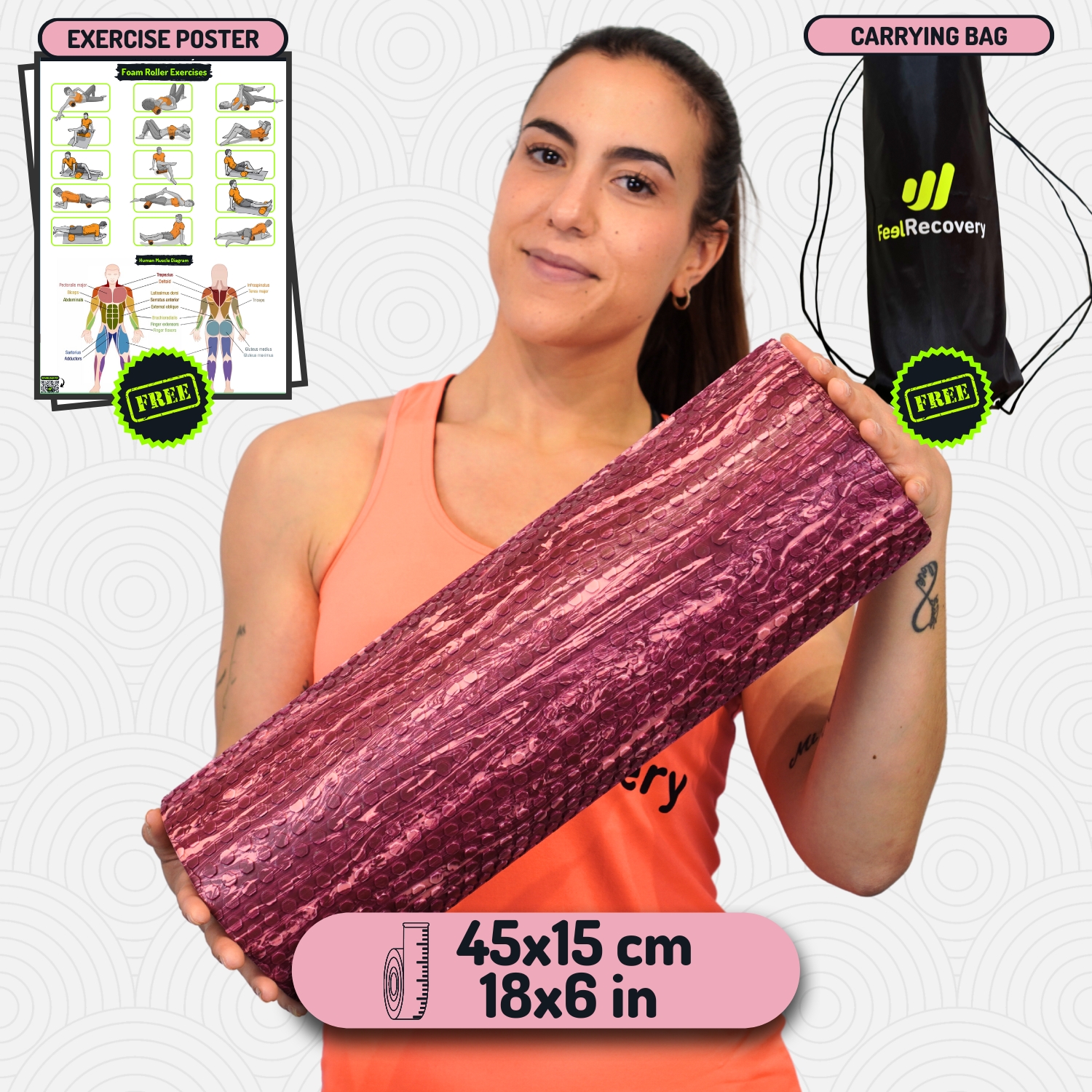 soft foam roller for physical therapy Pink