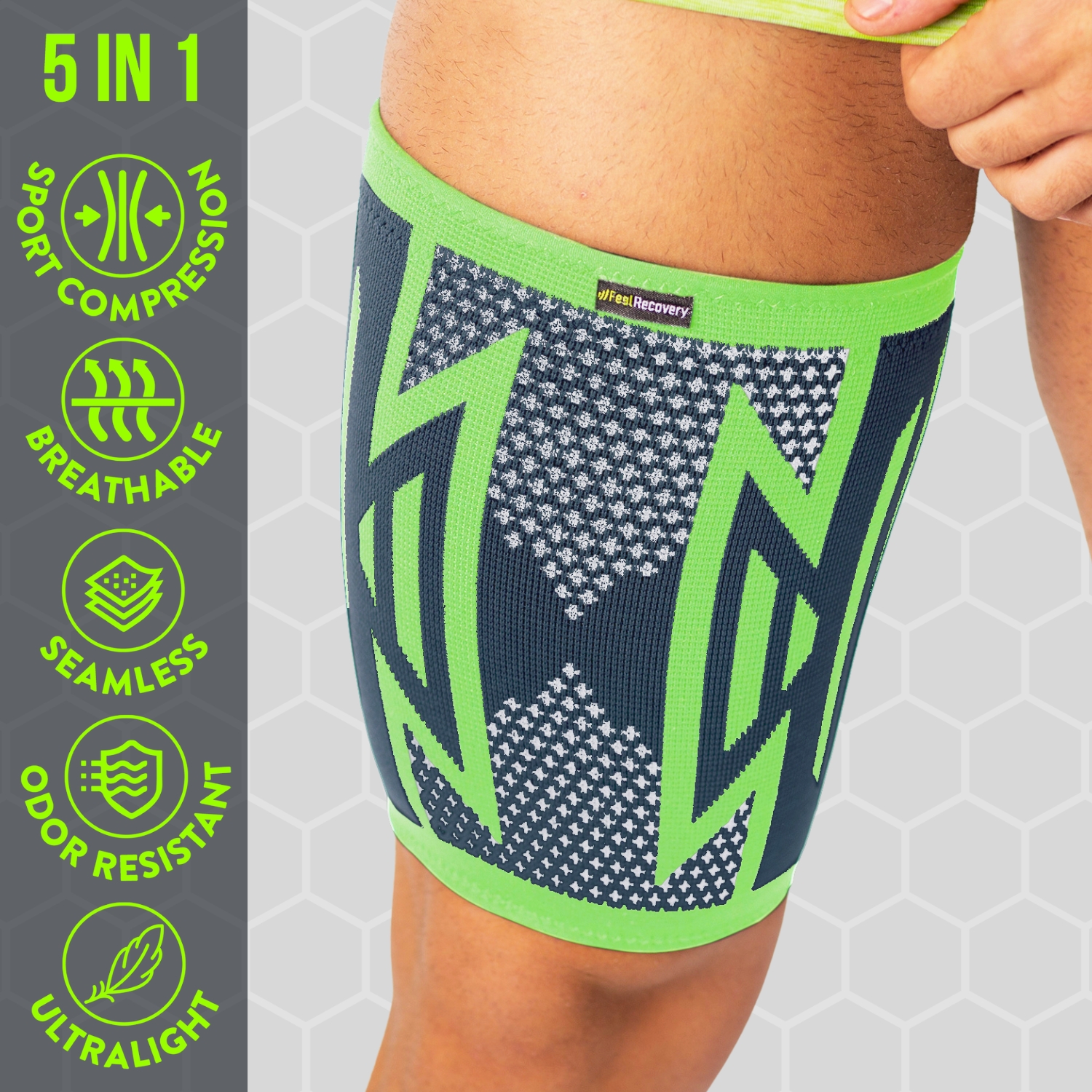 Thigh Compression Sleeve green