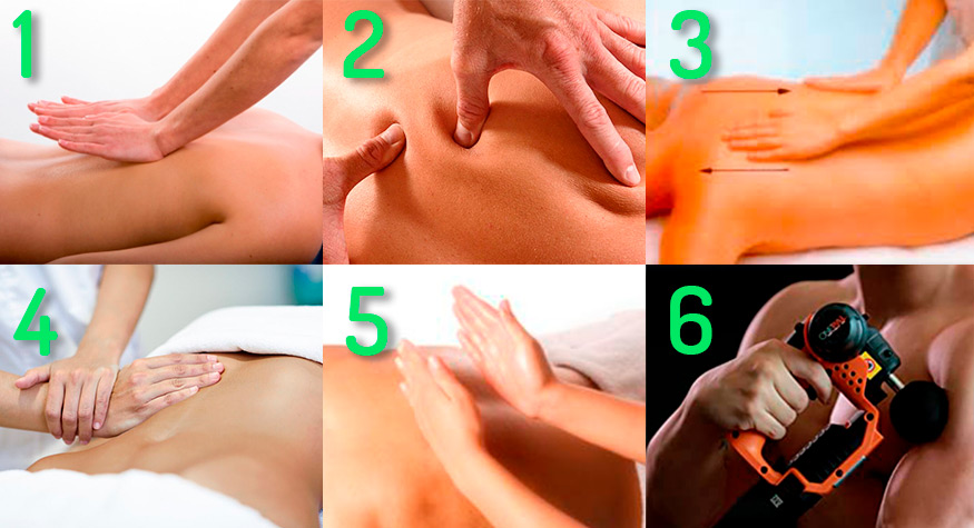 Types of massage manoeuvres